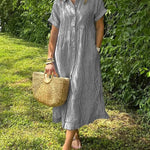 Phoebe | Striped Button-Up Dress