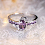Violet Whisper Crystal Twist Ring