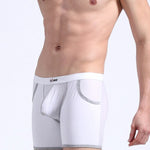 3 Pack Men's Long Leg Boxer Briefs Made of Ultra-Thin Ice Silk with Anti-Wear Elastic