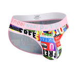 2 Pack Men's Stretch Fit Doodle Print Low-Rise Briefs