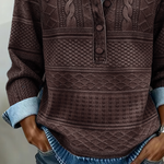 Cynthia |Trendy Sweatshirt with Half Button and Collar