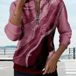Diana™ | Vintage Half-Zip Printed Sweater