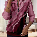Diana™ | Vintage Half-Zip Printed Sweater