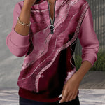 Diana™ | Vintage Half-Zip Printed Sweater