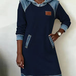 Alexa | Cozy Contrast Hooded Dress