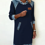 Alexa | Cozy Contrast Hooded Dress