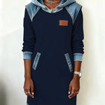 Alexa | Cozy Contrast Hooded Dress