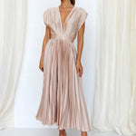 Kendall | V-Neck Maxi Dress with Pleats