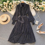 Keturah | Polka Dot Chiffon Pleated Dress