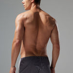 2 Pack Men's Fashionable Cotton Lounge Shorts with Stripe Patchwork