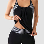 Tankini Swimsuits Tummy Control Two Piece Blouson Bathing Suit