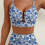 2 Piece Bikini Set U-Wire Cutout Swimsuit