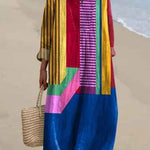 Retro Geometric Print Dress for Women