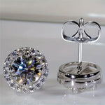 Emerald Classic Halo Stud Earrings
