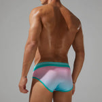 Men’s Spliced Lines Briefs in Ombre