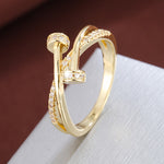 White Gold Zirconia Crossover Ring