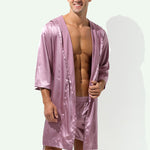 Couple Soft Tie Thin Bathrobe Pajamas