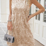 THEA™ - Sequined Fringe Sleeveless Dress for Elegant Parties