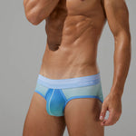 Men’s Spliced Lines Briefs in Ombre