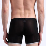 3 Pack Men's Long Leg Boxer Briefs Made of Ultra-Thin Ice Silk with Anti-Wear Elastic