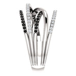 Black White Crossover Statement Ring