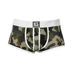 2 Pack Men's Sexy Mesh Camouflage Quick-Dry Large Pouch Low-Rise Trunks