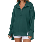 VERON™ - Loose Fit High-Low Split Hem Casual Sweatshirt