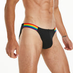Men's Sexy Rainbow Pride Mesh Bikini