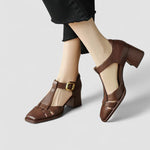 Elyxiana | Orthopedic T-Strap Block Heels