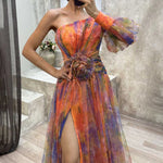 Andra | Asymmetrical One Sleeve Split Dress