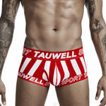 Mens Striped Support Pouch Boxer Briefs With Fly