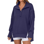 VERON™ - Loose Fit High-Low Split Hem Casual Sweatshirt