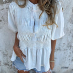 ELIZA™ - Pleated Button-Up Blouse