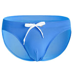 Mens U Convex Pouch Drawstring Solid Swimming Briefs