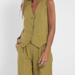 Cristina | Buttoned Vest and Wide-Leg Pants Set