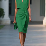 Jayda | Midi Dress with Side Draping and Sophisticated Charm