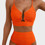2 Piece Bikini Set U-Wire Cutout Swimsuit