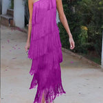 Endora | Off Shoulder Elegant Fringe Dress