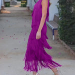 Endora | Off Shoulder Elegant Fringe Dress