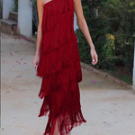 Endora | Off Shoulder Elegant Fringe Dress