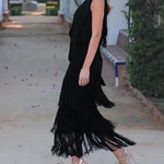 Endora | Off Shoulder Elegant Fringe Dress
