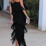 Endora | Off Shoulder Elegant Fringe Dress