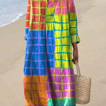 Retro Geometric Print Dress for Women