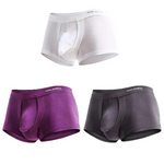 3 Pack Men's Double Pouch Underwear Separate Pouch Modal Trunks