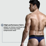 4 Pack Men's Stretch Support Panel Thongs