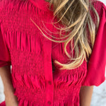 ELIZA™ - Pleated Button-Up Blouse