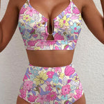 2 Piece Bikini Set U-Wire Cutout Swimsuit