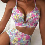 2 Piece Bikini Set U-Wire Cutout Swimsuit