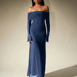 ANDREA™ - Women's Off-The-Shoulder Ruched Contrast Sequin Bodycon Dress