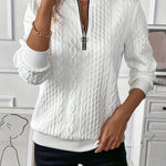 Claire | Women zip-up cable knit sweater
